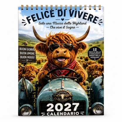🐄🔥 50% DI SCONTO – Calendario da Parete Mucca Highland 2027 📅✨