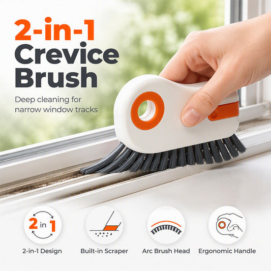 🧹 Spazzola per la pulizia delle fessure dei vetri 2 in 1 con raschietto incorporato✨