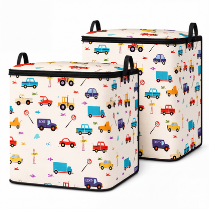 📢📢SCONTO DEL 40%!! ⏰ Grande organizer pieghevole in tela – Resistente, con coperchio con cerniera e manici rinforzati – Perfetto per la casa, l'armadio e i viaggi ✨