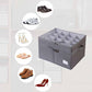 Organizzatore per scarpe con divisori regolabili e coperchio trasparente.