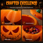 Decorazione di Halloween con zucca dagli occhi rossi