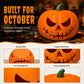 Decorazione di Halloween con zucca dagli occhi rossi