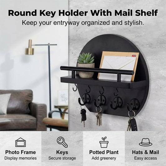 🔥 -50% Oggi: Portachiavi da Parete in Legno e Metallo – 4 ganci robusti, design elegante per un ingresso sempre in ordine
