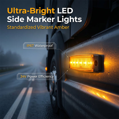 10 luci di posizione laterali a LED per camion